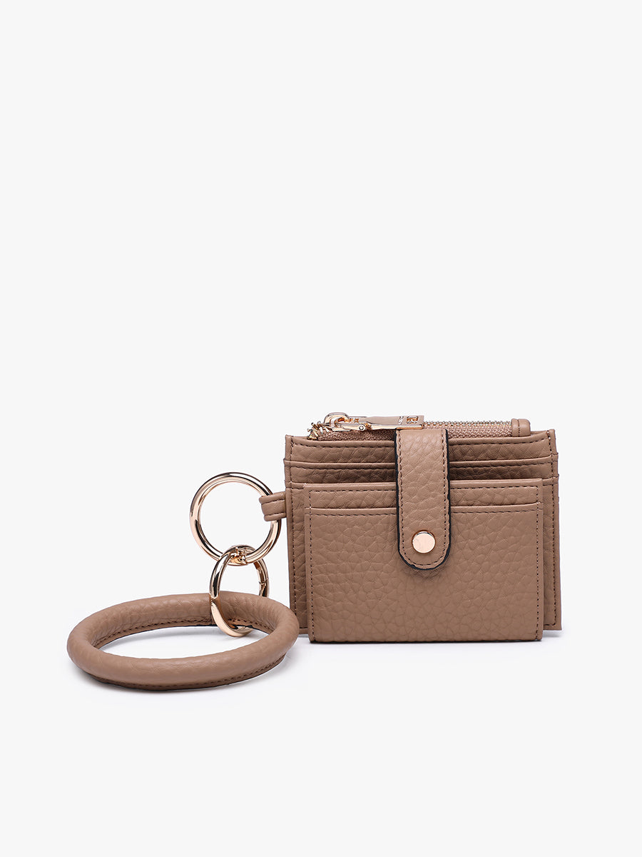 Sammie Vegan Wallet w/ Bangle Dark Khaki - Jen & Co. vegan handbag