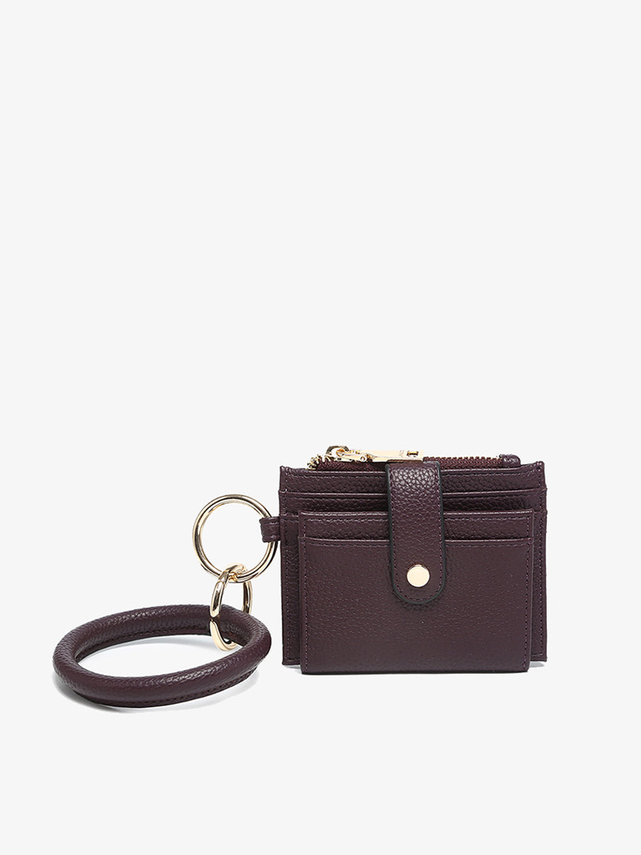 Sammie Vegan Wallet w/ Bangle Sangria - Jen & Co. vegan handbag