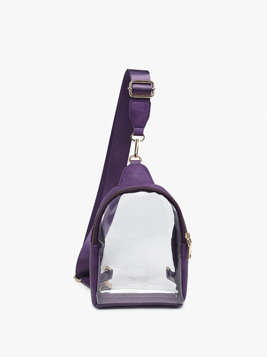 Ellen Clear Sling Bag Purple - Jen & Co. vegan handbag