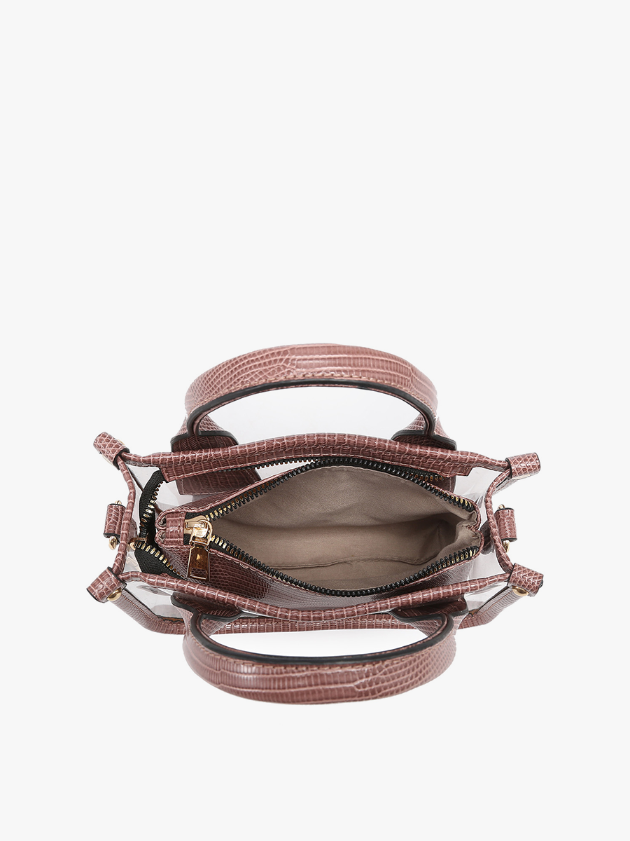 Stacey Vegan Clear Satchel - Jen & Co. vegan handbag