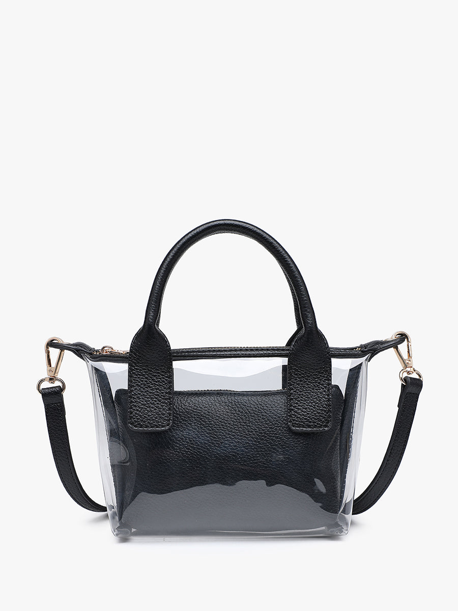 Amora Vegan Clear Crossbody Black - Jen & Co. vegan handbag