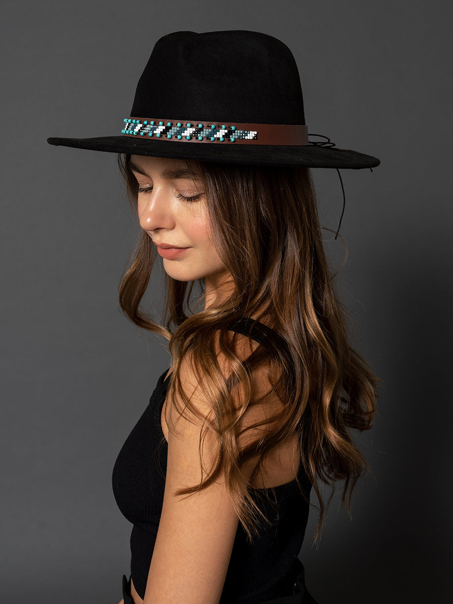 Teo Turquoise Band Hat - Jen & Co. vegan handbag