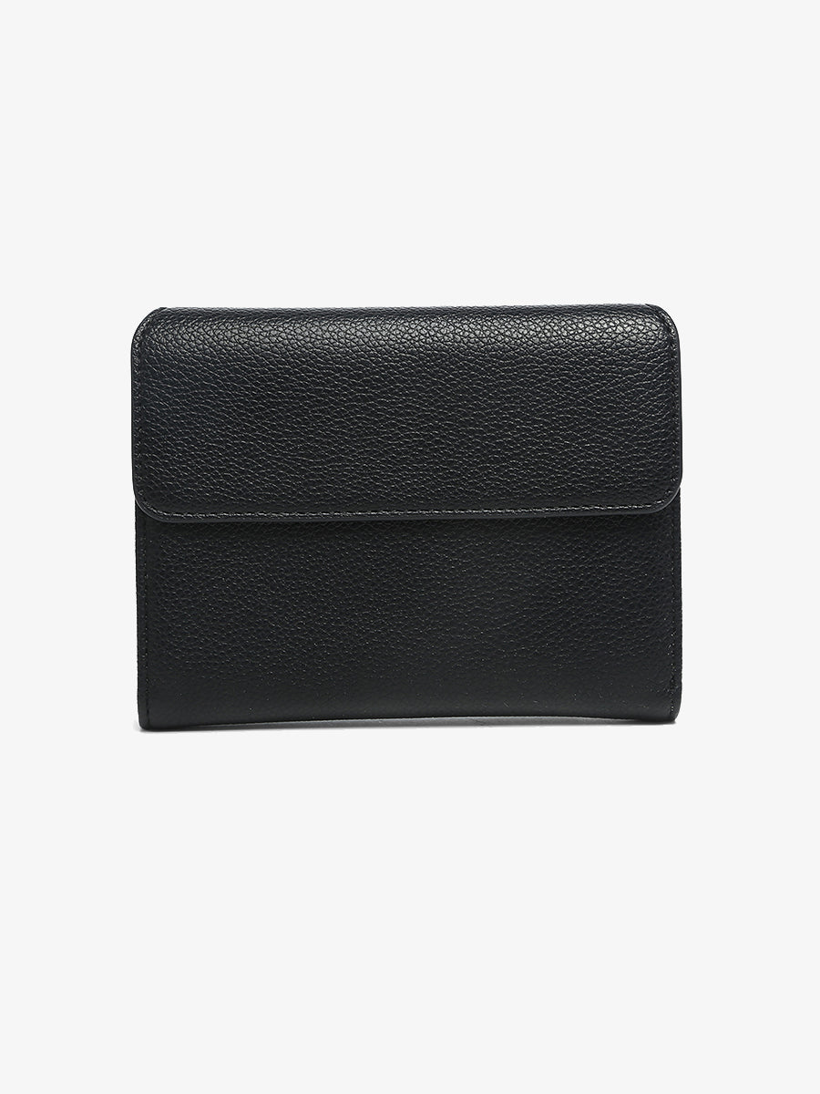 Alexandra Vegan Passport Wallet Black - Jen & Co. vegan handbag