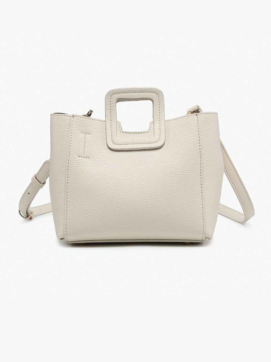 Janie Vegan Mini Satchel Off White - Jen & Co. vegan handbag