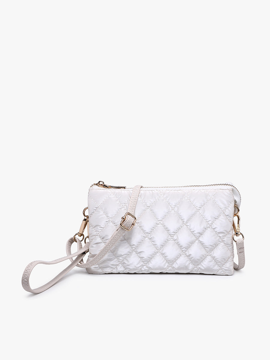 Riley Nylon Crossbody Snow Pearl - Jen & Co. vegan handbag