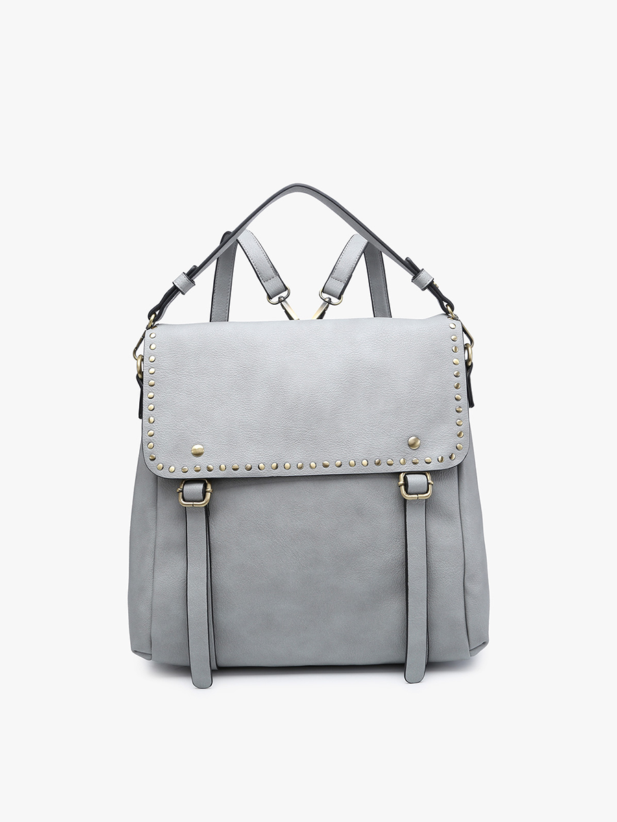 Indigo Vegan Backpack Dusty Blue - Jen & Co. vegan handbag