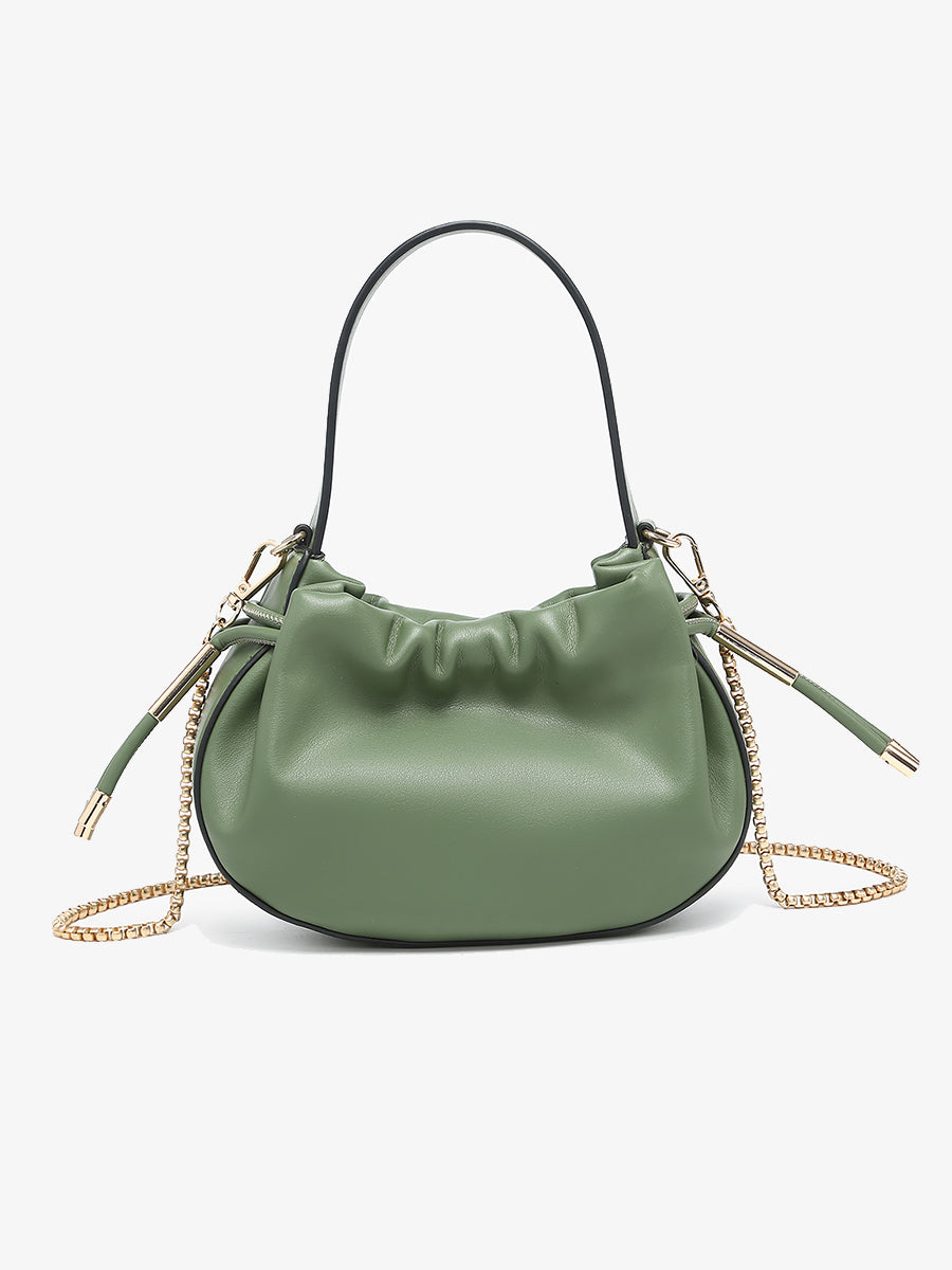 Thalia Vegan Ruched Bucket Bag - Jen & Co. vegan handbag