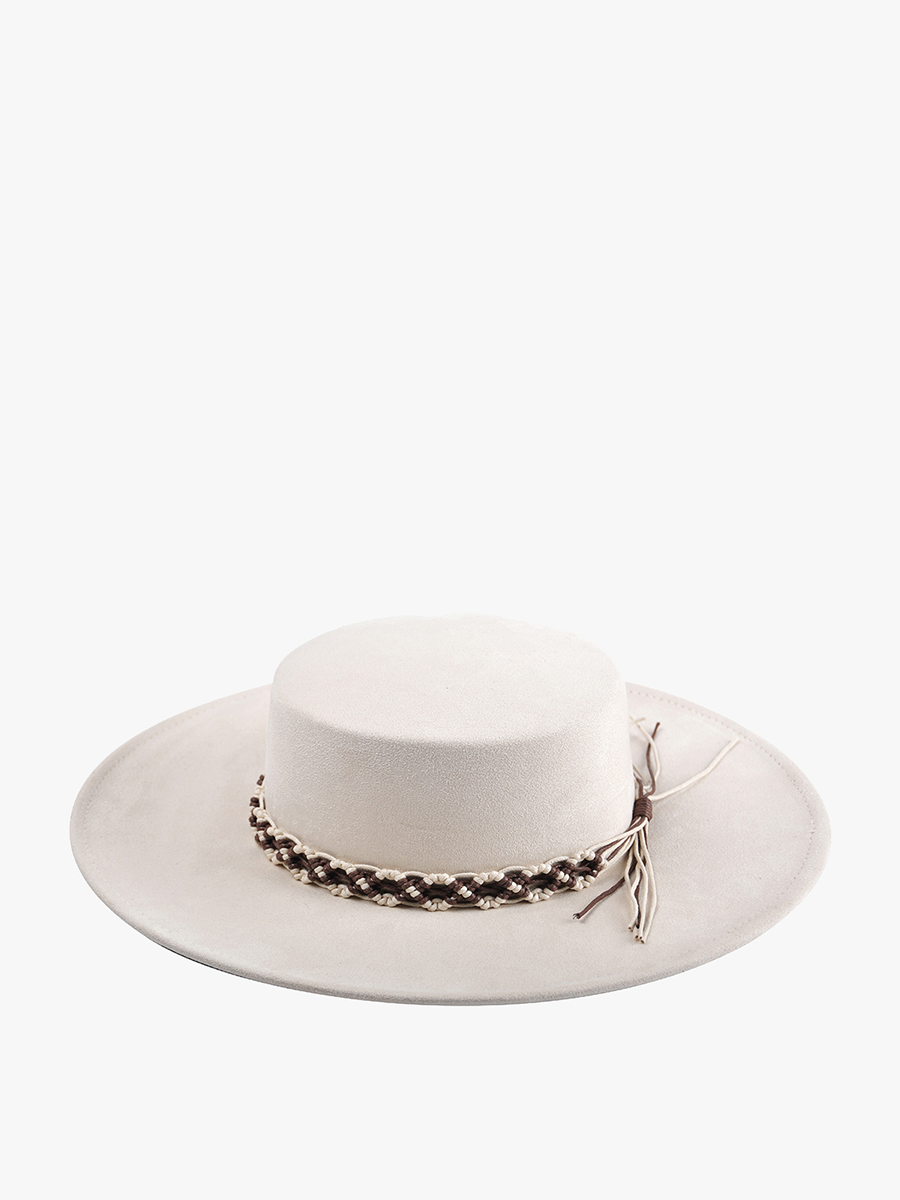 Jazzlyn Macrame Band Hat Beige - Jen & Co. vegan handbag