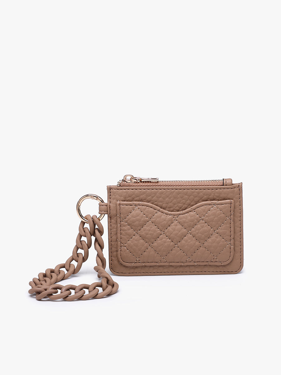 Rhodes Vegan RFID Quilted Bangle Dark Khaki - Jen & Co. vegan handbag