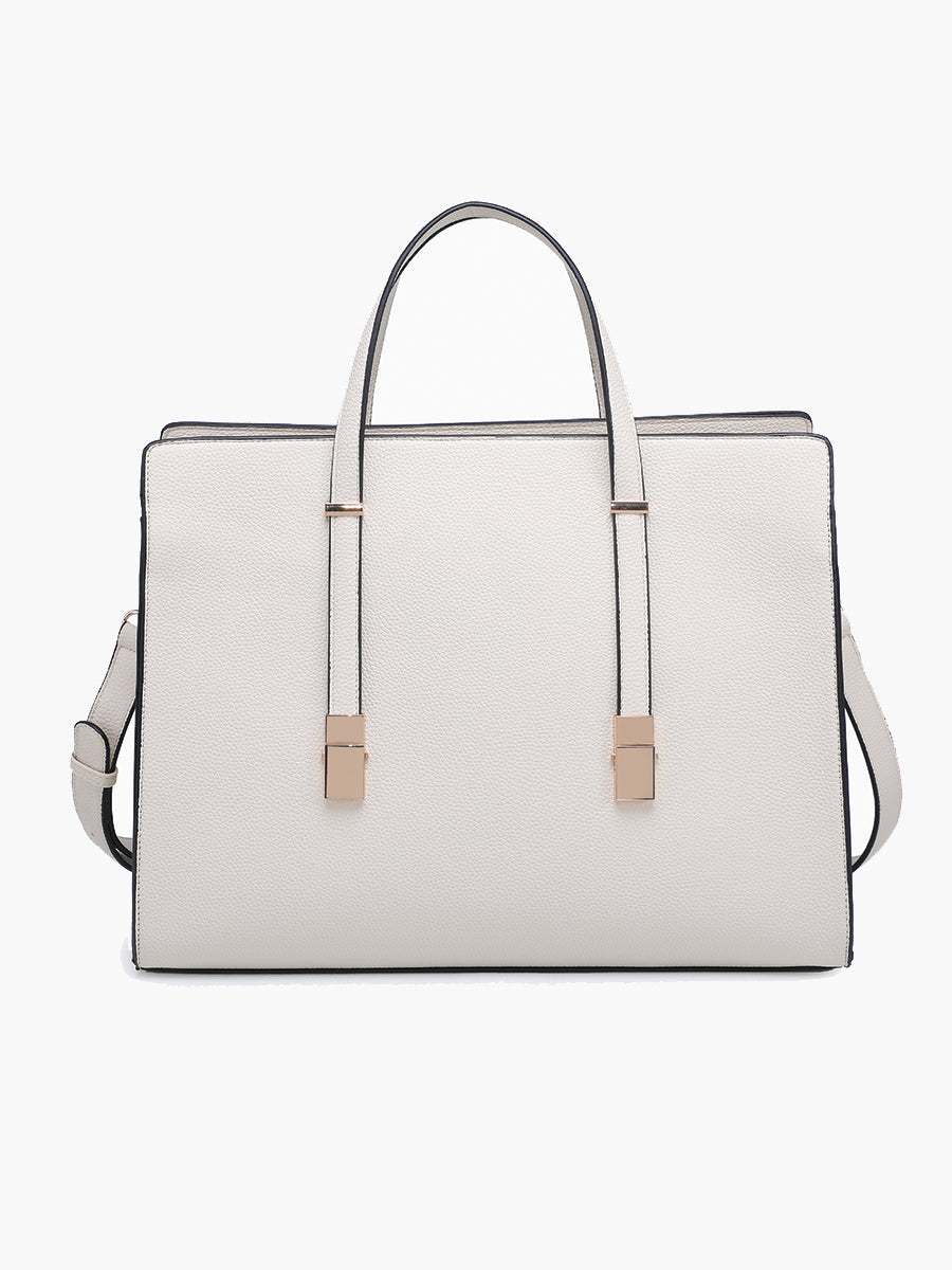 Sybil Vegan Tote Off White - Jen & Co. vegan handbag