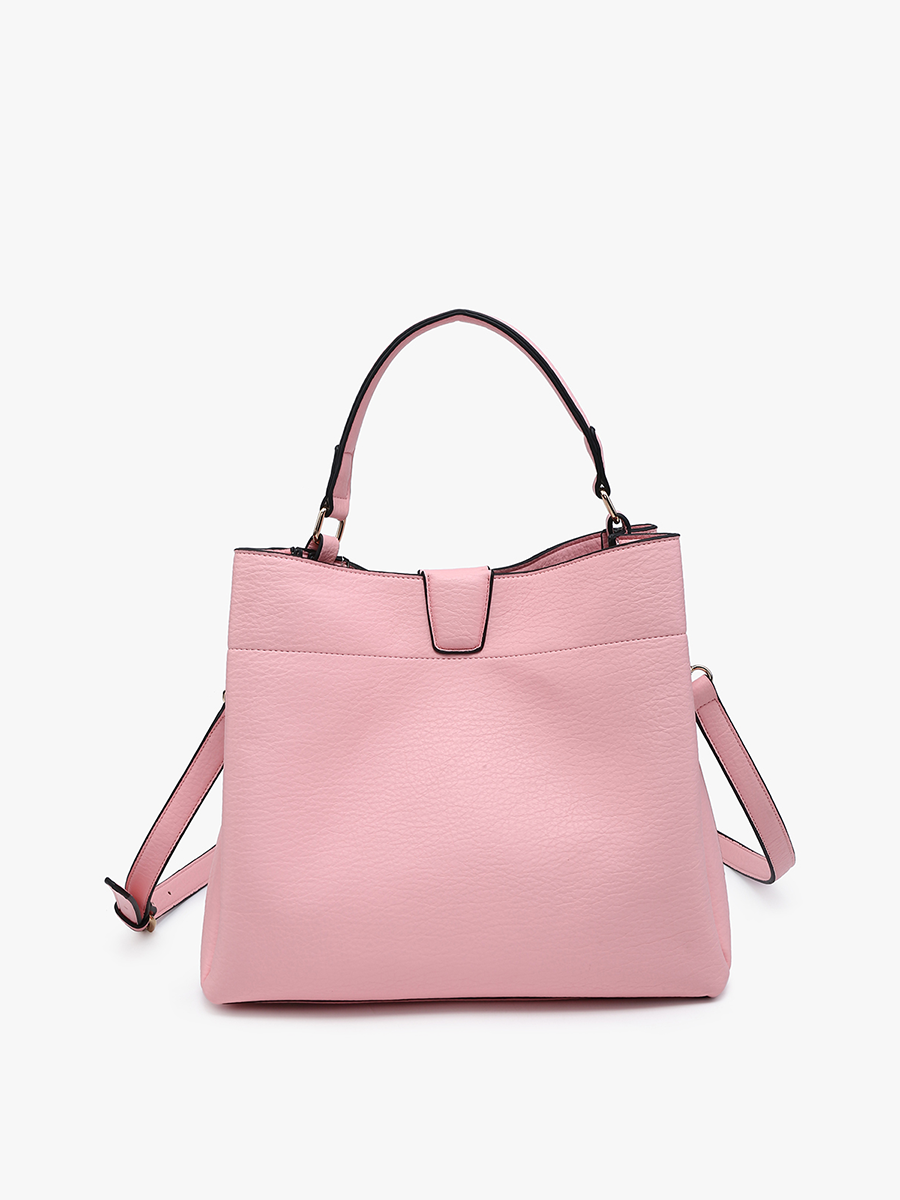 Tati Vegan Satchel Sweet Pink - Jen & Co. vegan handbag