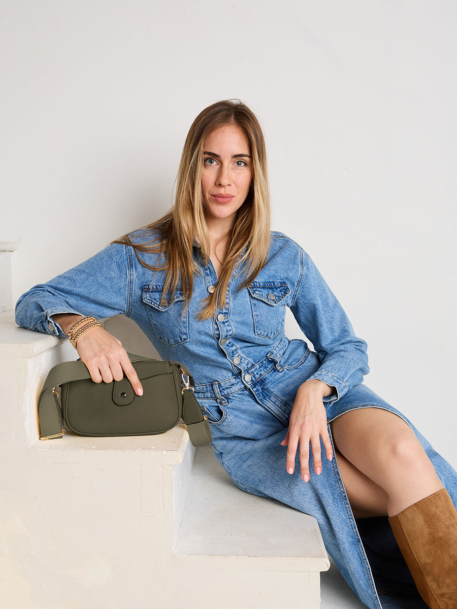 Kallie Vegan Snap Front Crossbody - Jen & Co. vegan handbag
