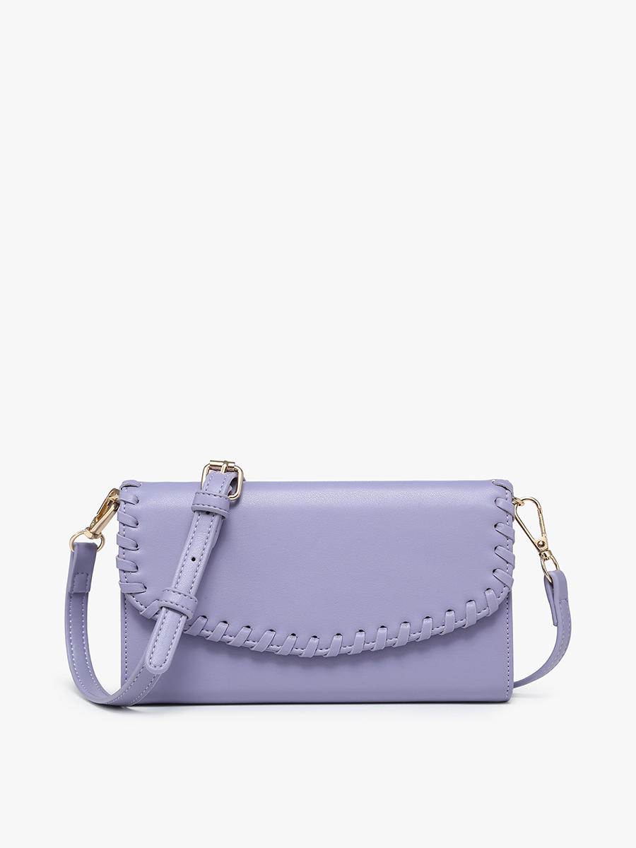 Kyle Vegan Crossbody/Wallet Dark Lilac - Jen & Co. vegan handbag