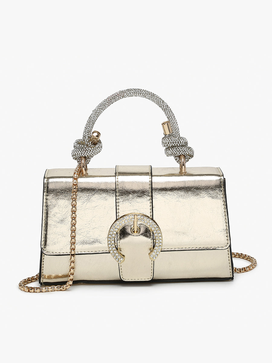 Brielle Vegan Metallic Clutch Gold - Jen & Co. vegan handbag