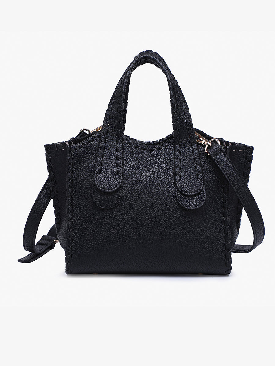 Marla Vegan Satchel Black - Jen & Co. vegan handbag