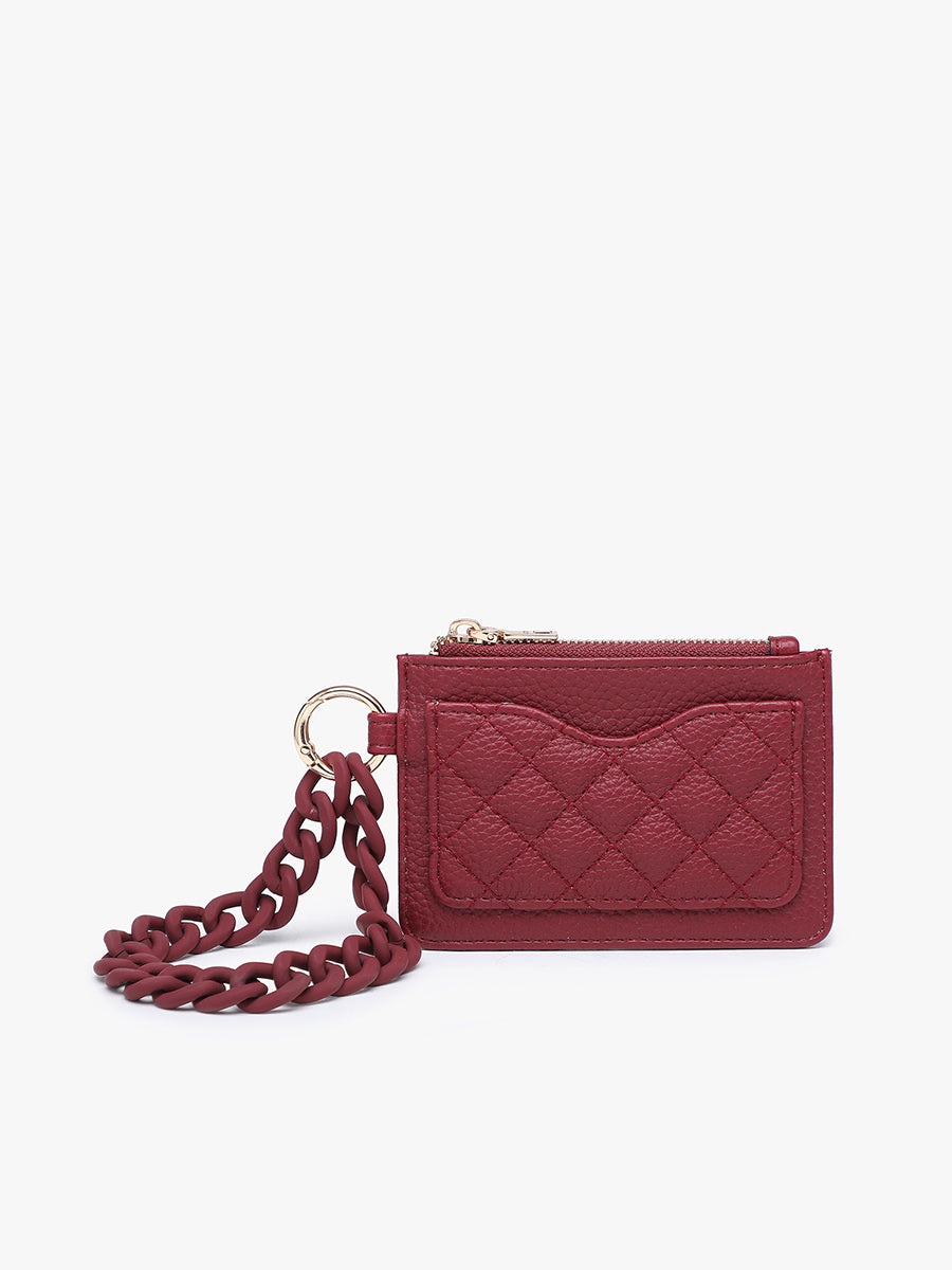 Rhodes Vegan RFID Quilted Bangle Wine - Jen & Co. vegan handbag