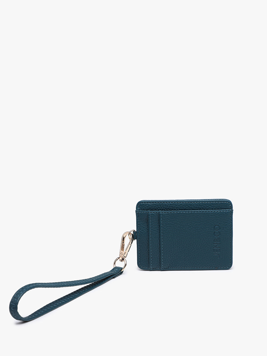 Hope Vegan Wristlet Wallet Dark Peacock - Jen & Co. vegan handbag