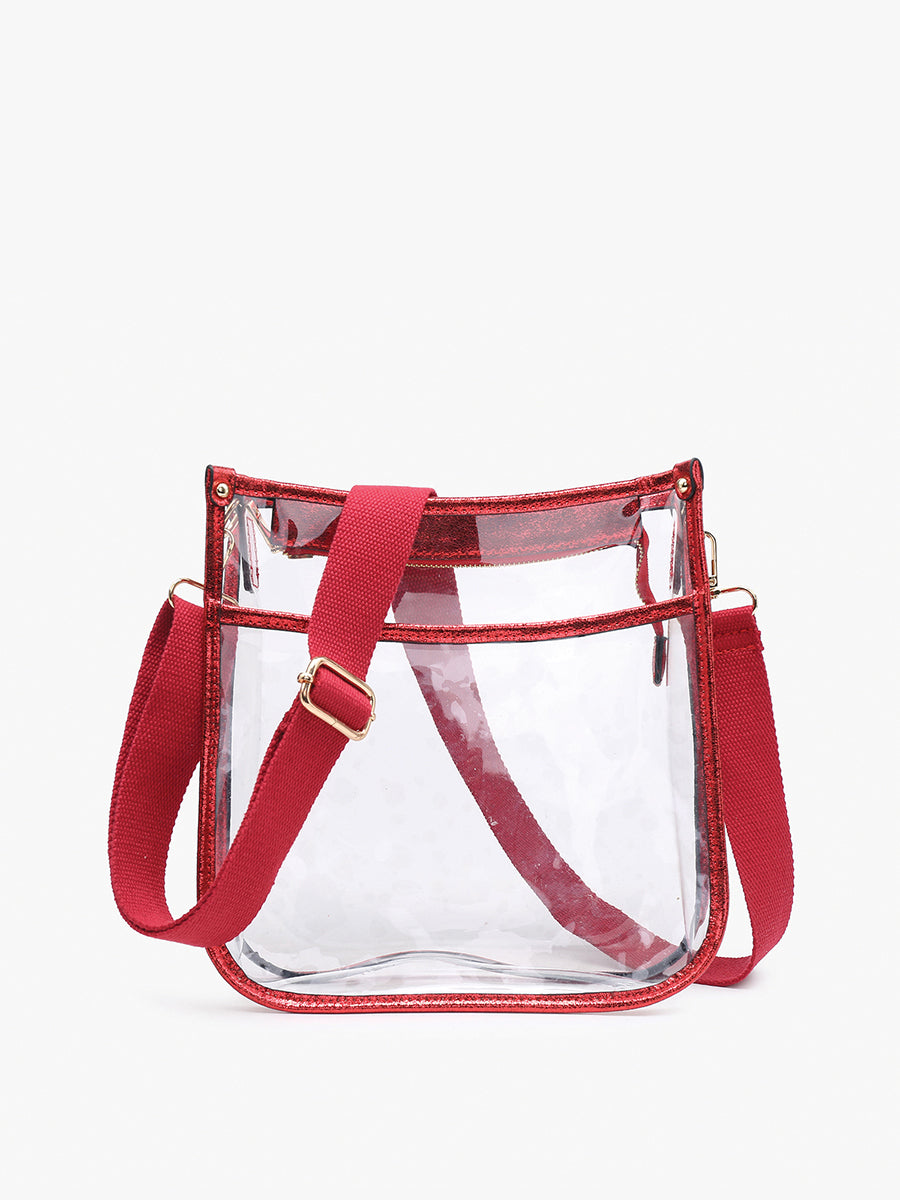 Posie Vegan Clear Crossbody Valentine - Jen & Co. vegan handbag
