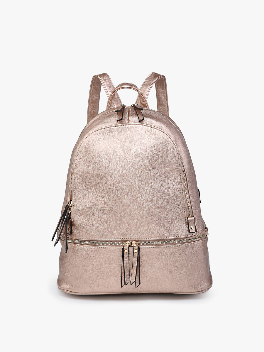 Blake Vegan Backpack Rose Gold - Jen & Co. vegan handbag