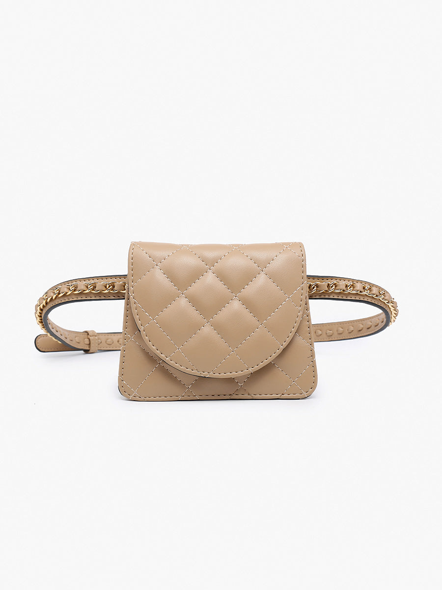 Annalee Quilted Mini Bag Sand - Jen & Co. vegan handbag