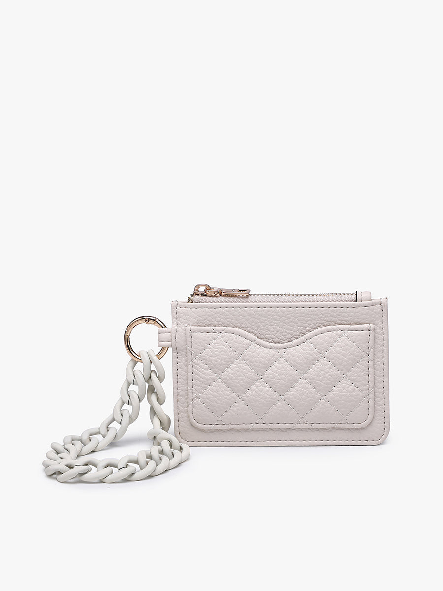 Rhodes Vegan RFID Quilted Bangle Off White - Jen & Co. vegan handbag