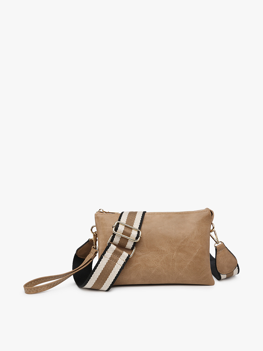 Izzy Vegan Crossbody Taupe - Jen & Co. vegan handbag