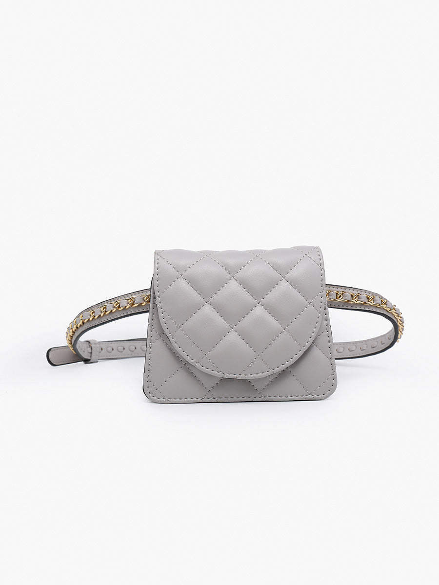 Annalee Quilted Mini Bag Grey - Jen & Co. vegan handbag