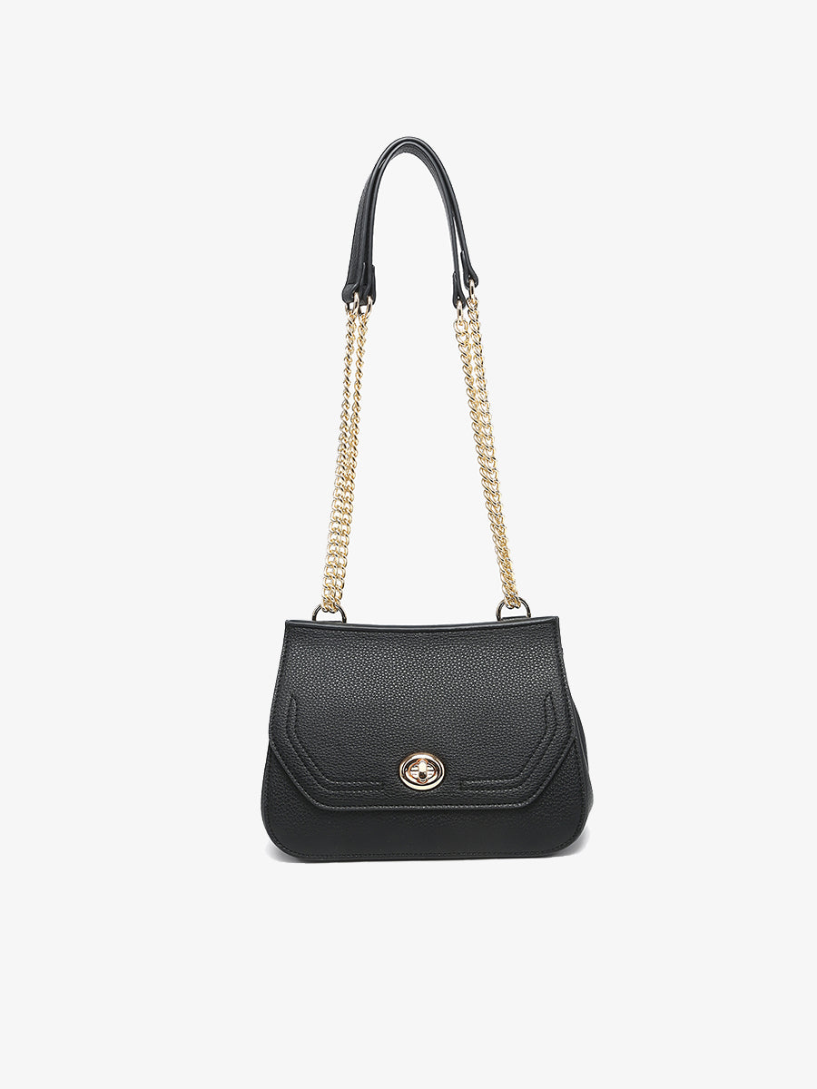 Lottie Vegan Chain Crossbody Black - Jen & Co. vegan handbag