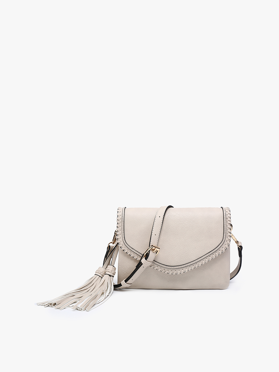 Sloane Vegan Crossbody Greige - Jen & Co. vegan handbag