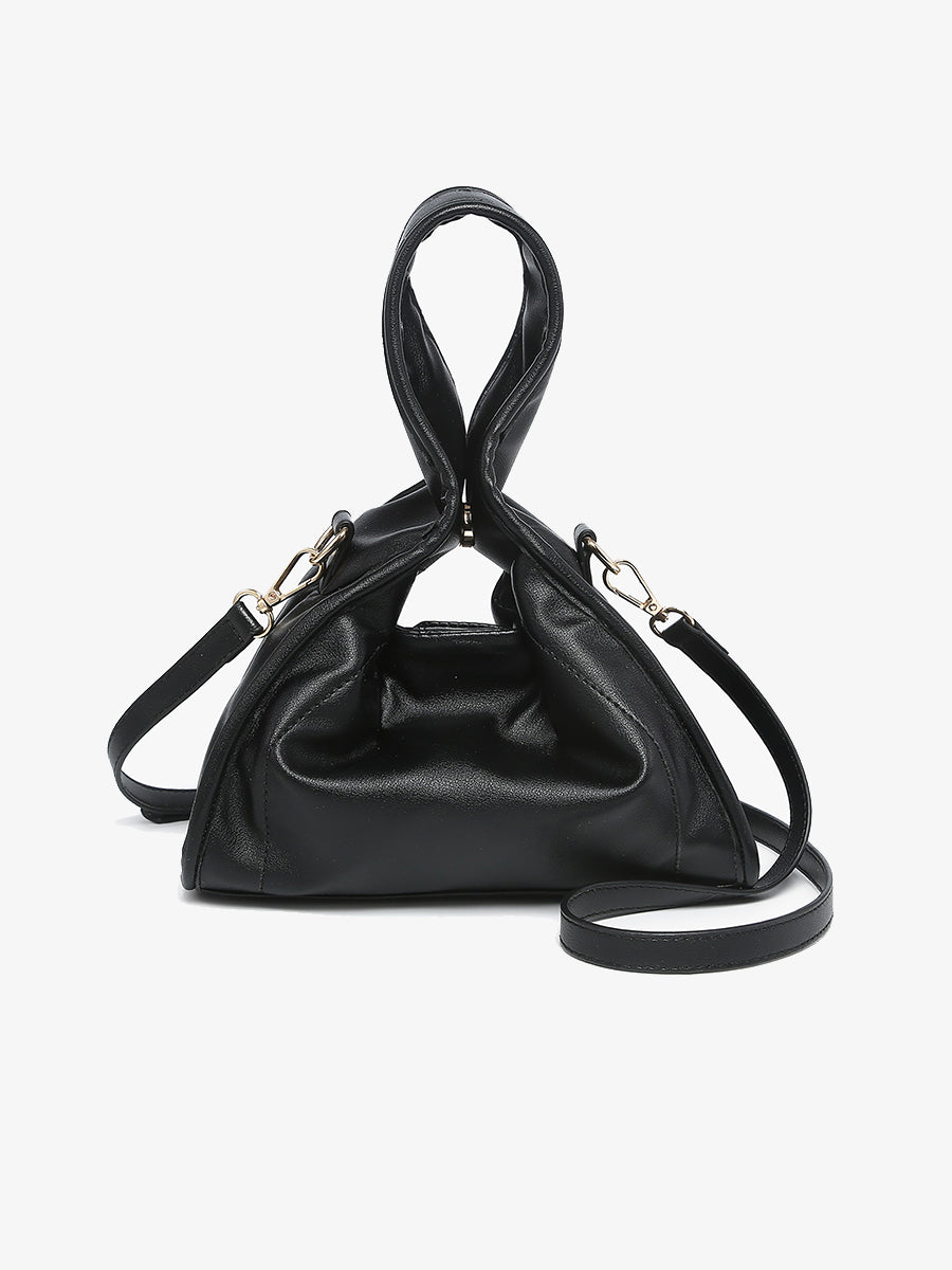 Melina Vegan Wrist Bag Black - Jen & Co. vegan handbag