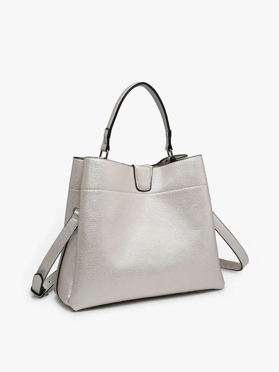 Tati Vegan Satchel Pearl - Jen & Co. vegan handbag