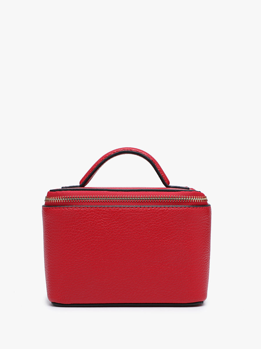 Angela Vegan Travel Cosmetic Bag Cherry Red - Jen & Co. vegan handbag