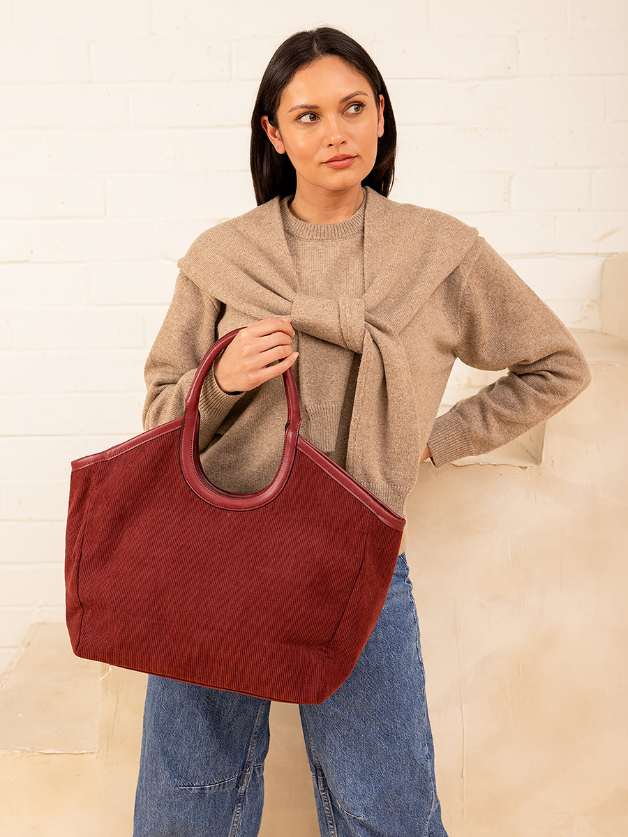 Piper Corduroy Mini Tote - Jen & Co. vegan handbag