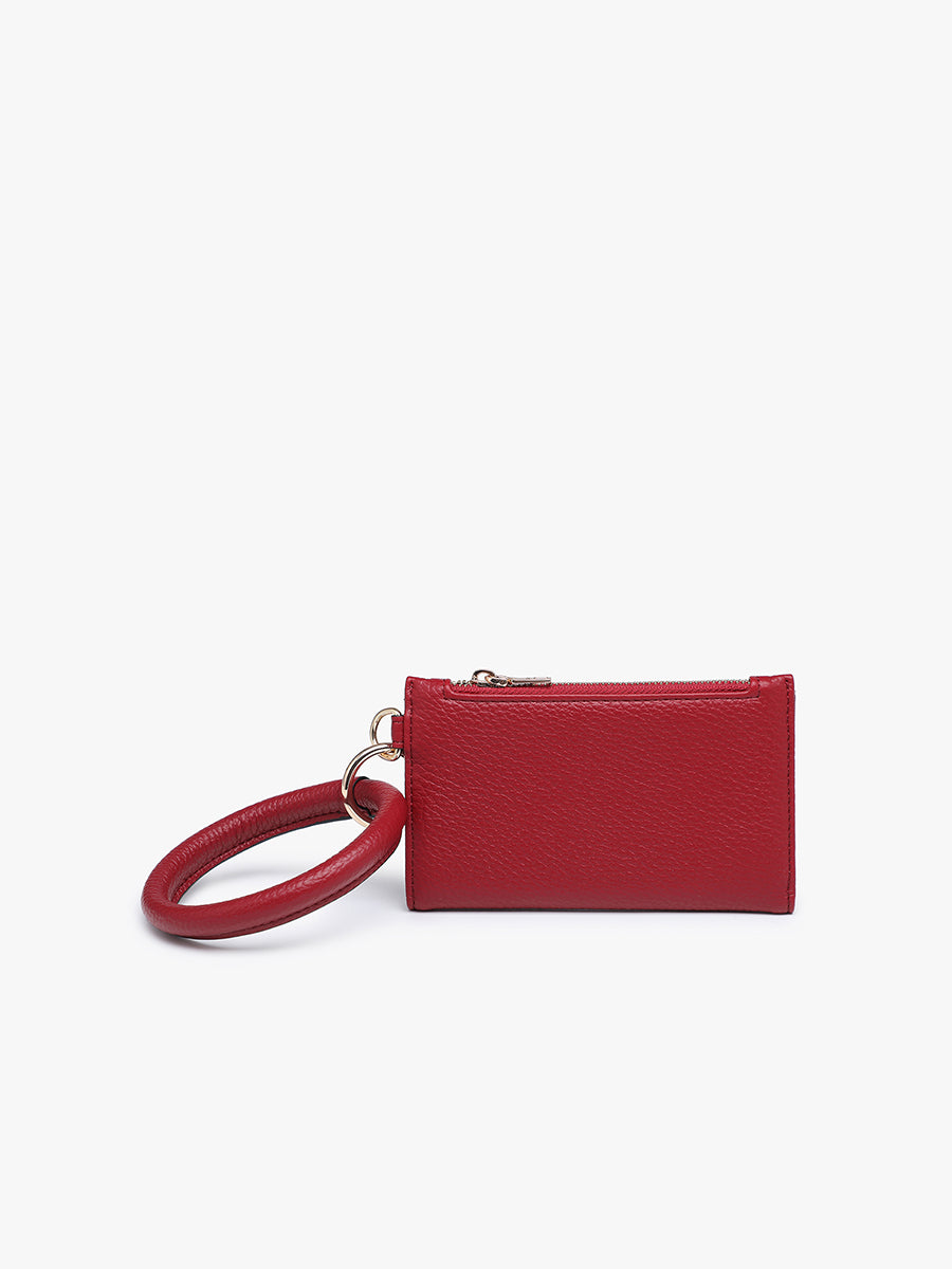 Adriana Vegan Bangle Wallet Red - Jen & Co. vegan handbag