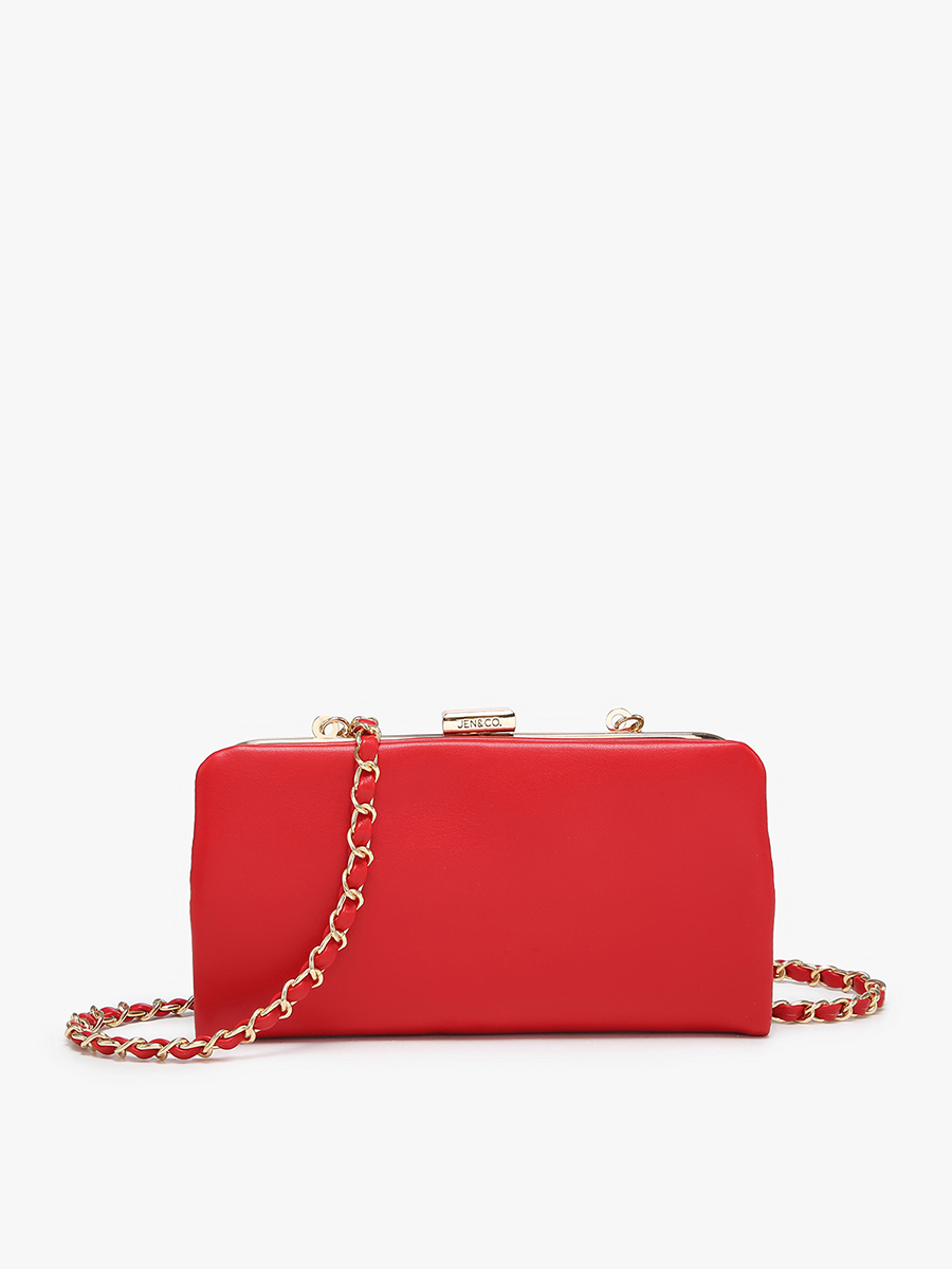 Sue Vegan Wallet Pouch Red - Jen & Co. vegan handbag