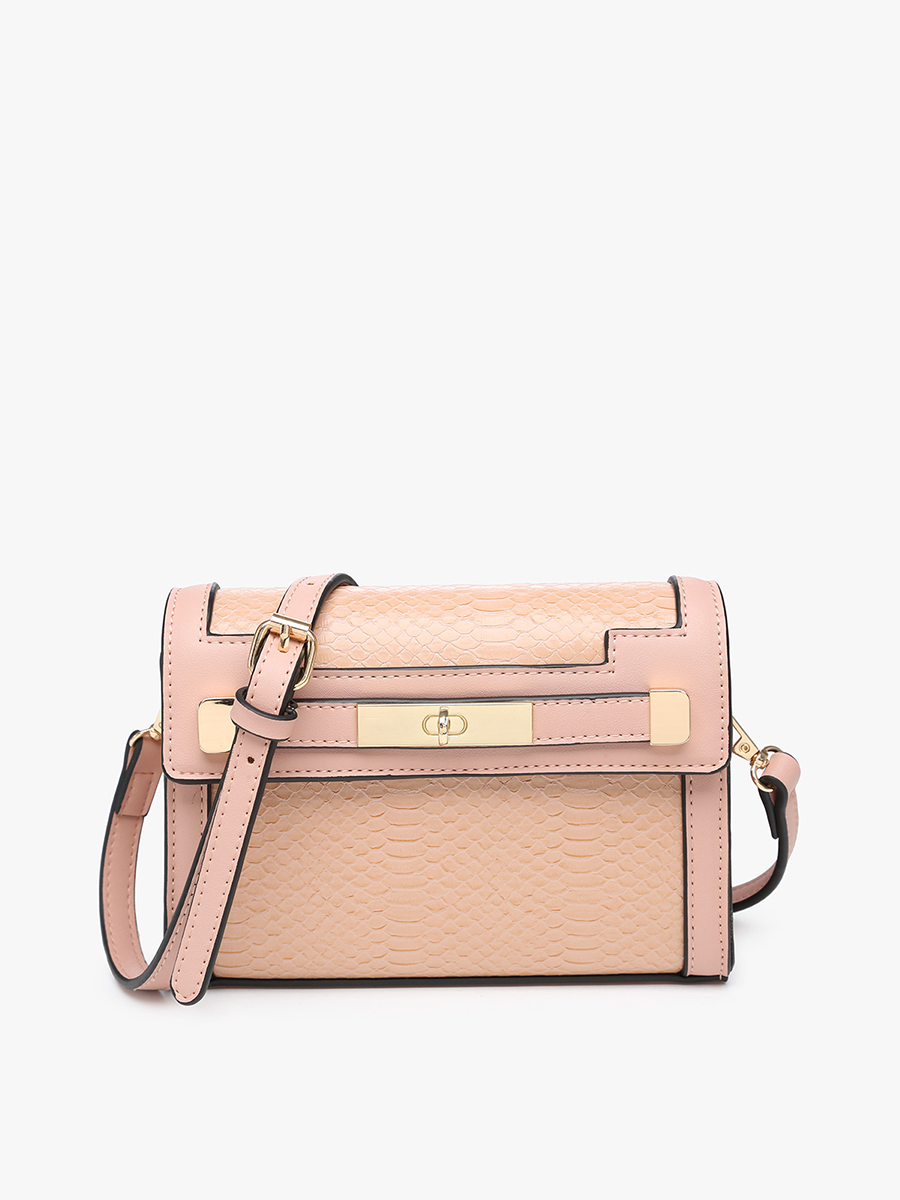 Etta Vegan Snake Crossbody Pink - Jen & Co. vegan handbag
