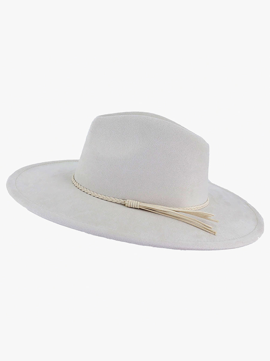Atlas Braided Fedora Off White - Jen & Co. vegan handbag