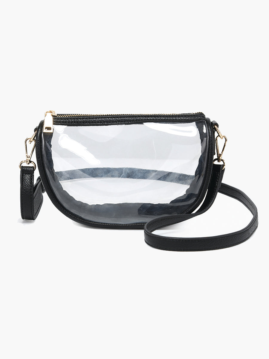 Peyton Clear Crossbody Black - Jen & Co. vegan handbag
