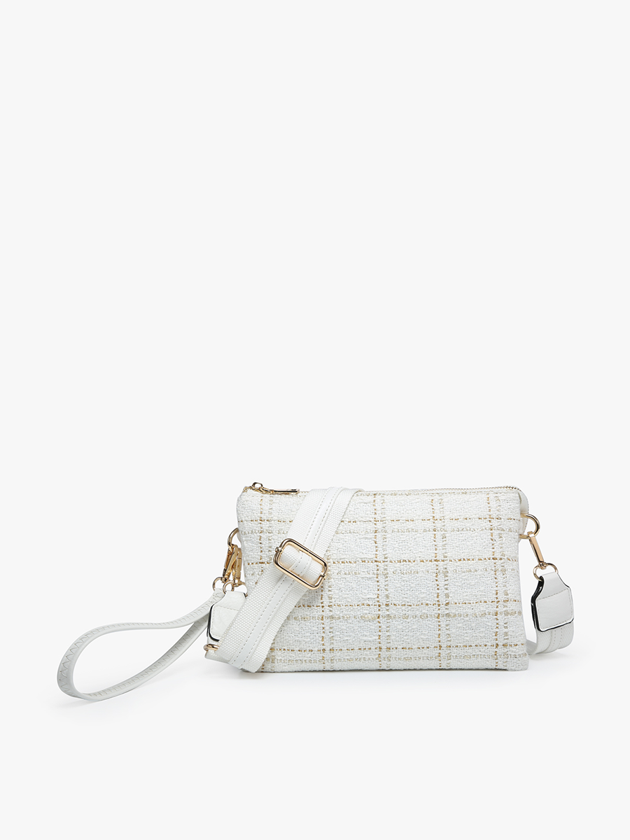 Izzy Vegan Plaid Crossbody Cream Yellow - Jen & Co. vegan handbag