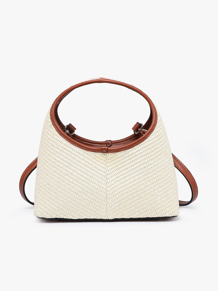 Catalina Vegan Straw Satchel - Jen & Co. vegan handbag