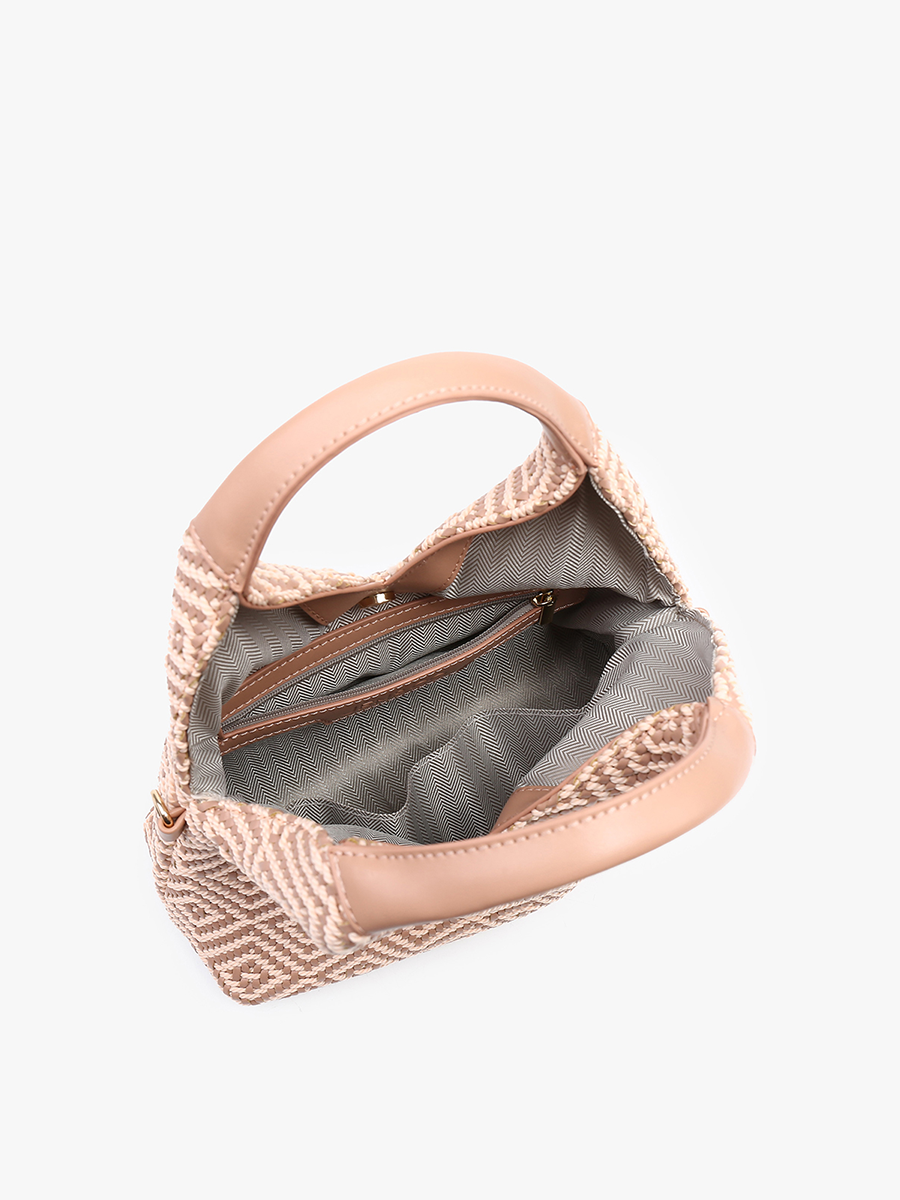 Cecily Vegan Diamond Woven Hobo - Jen & Co. vegan handbag