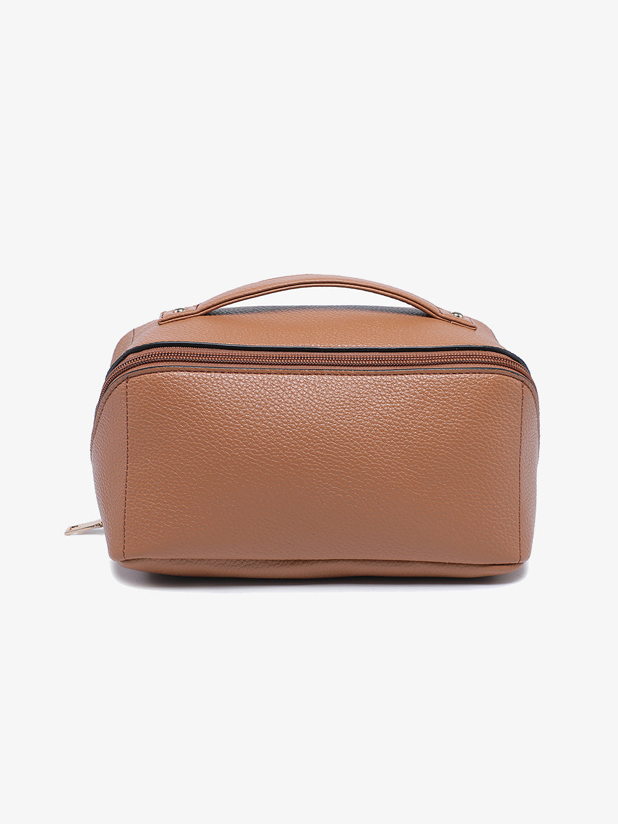 Paxton Makeup Bag Mocha - Jen & Co. vegan handbag
