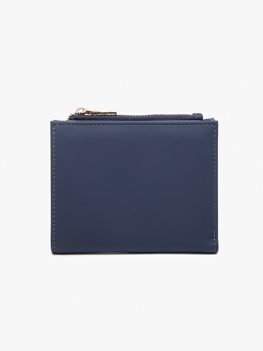 Alannah Vegan Bifold Wallet Navy - Jen & Co. vegan handbag