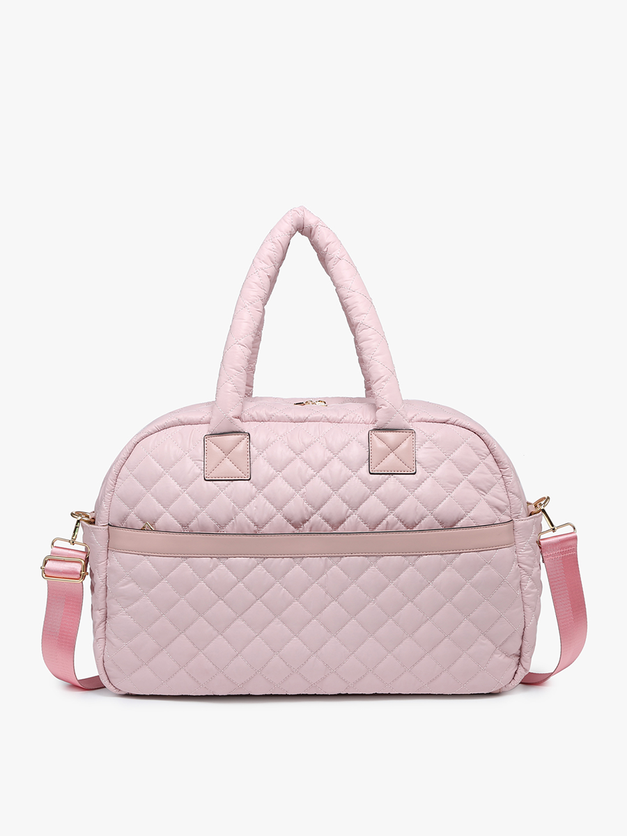 Mills Vegan Quilted Weekender Pink - Jen & Co. vegan handbag