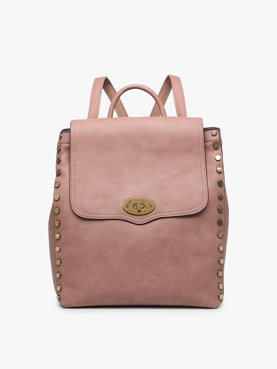 Bex Vegan Distressed Backpack Mauve - Jen & Co. vegan handbag