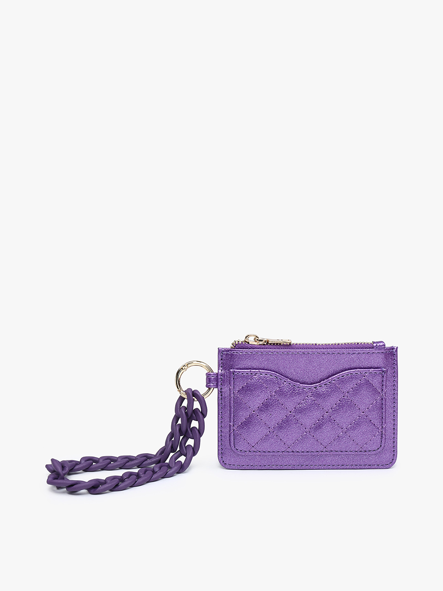 Rhodes Vegan Quilted Bangle Sapphire Purple - Jen & Co. vegan handbag