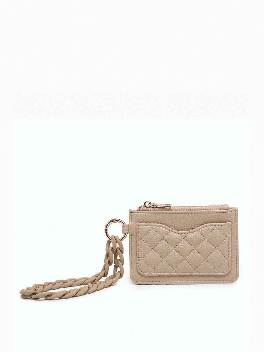 Rhodes Vegan RFID Quilted Bangle Taupe - Jen & Co. vegan handbag