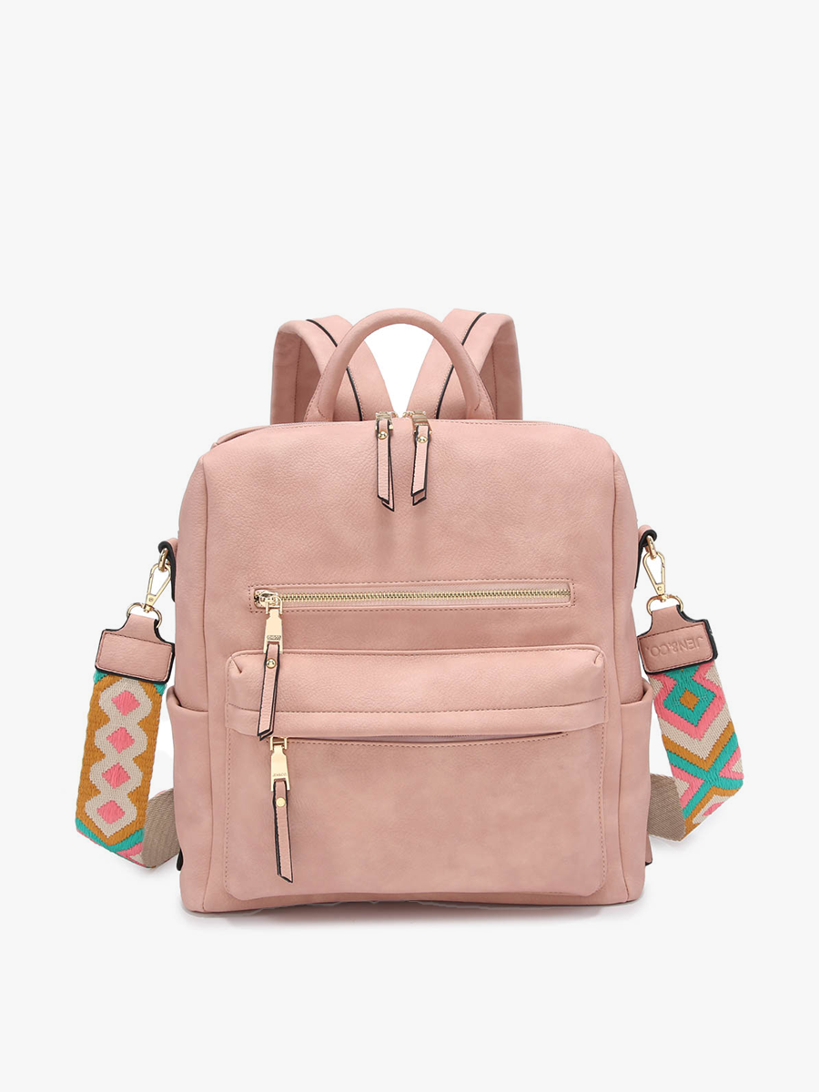 Amelia Vegan Backpack Pink - Jen & Co. vegan handbag