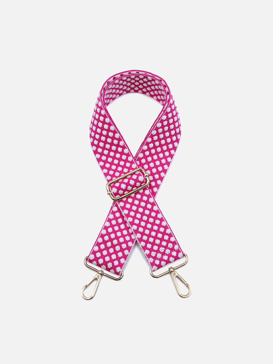 Dotted Guitar Strap Fuchsia - Jen & Co. vegan handbag