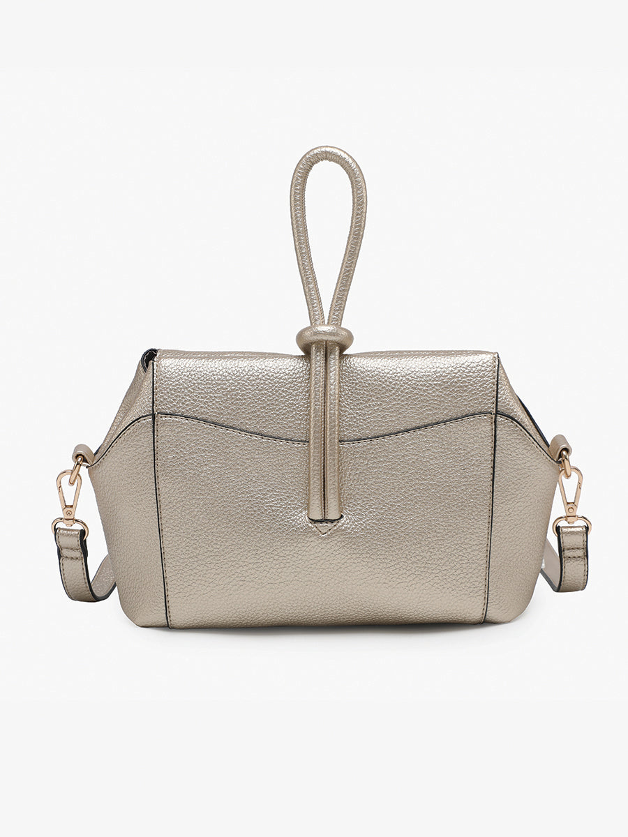 Lucille Vegan Crossbody Champagne - Jen & Co. vegan handbag